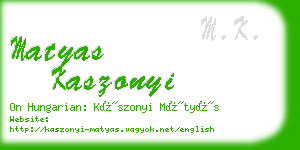 matyas kaszonyi business card